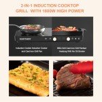 Portable Induction Cooktop with Removable Griddle Pan