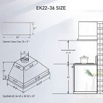 EALLMALL 36-Inch 900 CFM Range Hood Insert