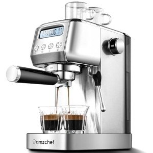 AMZCHEF 20 Bar Espresso Machine with Milk Frother