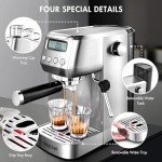 AMZCHEF 20 Bar Espresso Machine with Milk Frother