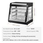 VEVOR 3-Tier Commercial Food Warmer Display Unit