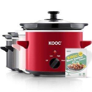 KOOC 2 Quart Small Slow Cooker with Free Liners