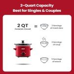 KOOC 2 Quart Small Slow Cooker with Free Liners