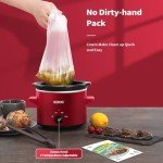 KOOC 2 Quart Small Slow Cooker with Free Liners