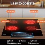 AMZCHEF 30-Inch Electric Induction Cooktop with Boost Burners