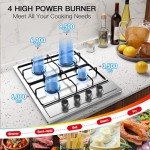 4-Burner Dual Fuel Gas Cooktop for RVs & Homes