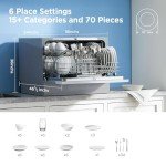 Midea Portable Dishwasher with 6 Place Settings
