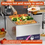 TOPKITCH 3-Pan 18L Countertop Food Warmer