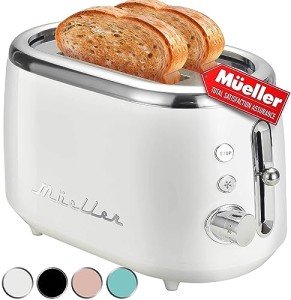 MĂśELLERHOME Retro 2-Slice Toaster with 7 Settings