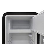 BRAMA Retro 24-Inch Top Freezer Refrigerator - Black