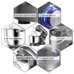 Aucma 6.5QT Tilt-Head Stand Mixer, Gray