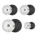 Set of 4 Gas Stove Burner Caps - Black & Silver