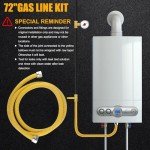 Flexible 72" Gas Line Hose with Connectors