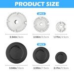 Set of 4 Gas Stove Burner Caps - Black & Silver