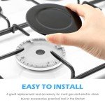 Set of 4 Gas Stove Burner Caps - Black & Silver