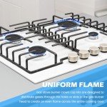 Set of 4 Gas Stove Burner Caps - Black & Silver