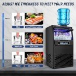 Black 100LBS/24H Commercial Ice Maker Machine