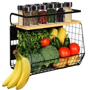 Magnetic Shelf with Wood Lid for Kitchen Storage