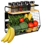 Magnetic Shelf with Wood Lid for Kitchen Storage