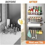 Magnetic Spice Rack for Refrigerator - 3 Pack