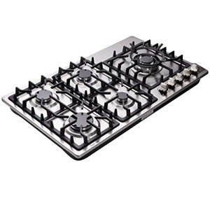 Deli-Kit 34" Dual Fuel Gas Cooktop with 5 Burners