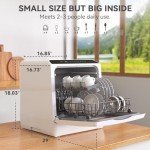 Compact Countertop Dishwasher with 5 Wash Programs
