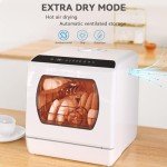Compact Countertop Dishwasher with 5 Wash Programs