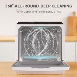 Compact Countertop Dishwasher with 5 Wash Programs