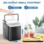 Portable Self-Cleaning Ice Maker Machine - Coal Black