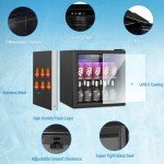 Erivess 60 Can Compact Beverage Refrigerator with Glass Door