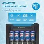 Erivess 60 Can Compact Beverage Refrigerator with Glass Door