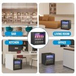 Erivess 60 Can Compact Beverage Refrigerator with Glass Door