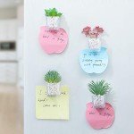 Adorable 4-Piece 3D Succulent Fridge Magnet Set