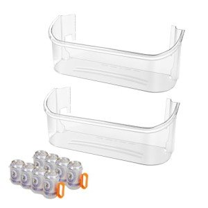 2-Pack Refrigerator Door Bin Shelves with Can Organizers