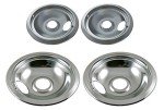 Range Burner Chrome Drip Pans for Electric Stoves
