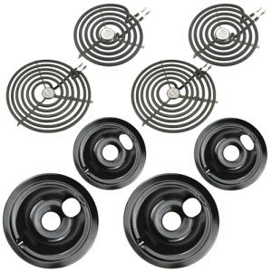 GE Electric Range Drip Pans Set - 8 Pieces