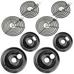 GE Electric Range Drip Pans Set - 8 Pieces