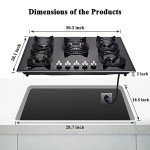 30-Inch 5-Burner Gas Stovetop with Glass Surface