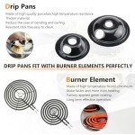 GE Electric Range Drip Pans Set - 8 Pieces