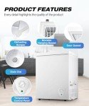 Rosmena 2.8 Cu. Ft. Compact Chest Freezer with Basket