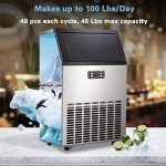 Commercial Stainless Steel Ice Maker, 100Lbs/Day