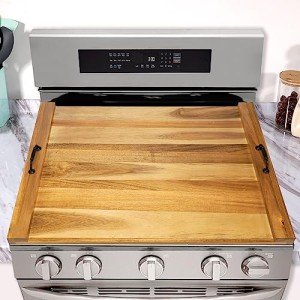 Acacia Wood Stove Top Cover for Gas & Electric