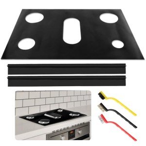 6-Piece Gas Stove Burner Cover Set with Brush