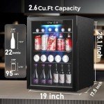Kndko 95 Can Mini Beverage Fridge - Black