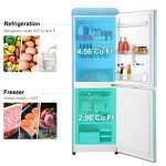 Galanz Retro Bottom Mount Freezer Refrigerator, 7.4 Cu Ft