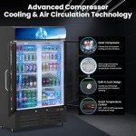 Mojgar 28 Cu Ft Commercial Glass Door Refrigerator