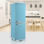 Galanz Retro Bottom Mount Freezer Refrigerator, 7.4 Cu Ft