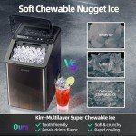 KOVIET Countertop Nugget Ice Maker, 40lbs/24H