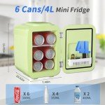 YASHE 4L Mini Fridge for Bedroom and Car