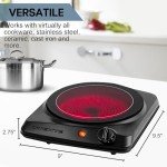 OVENTE 1000W Infrared Single Burner Electric Hot Plate